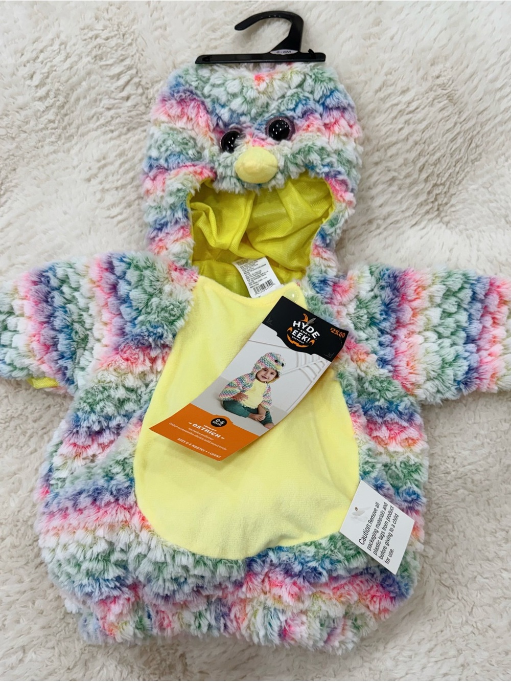 Kids Plush Pastel Chick Costume Hoodie with Yellow Belly